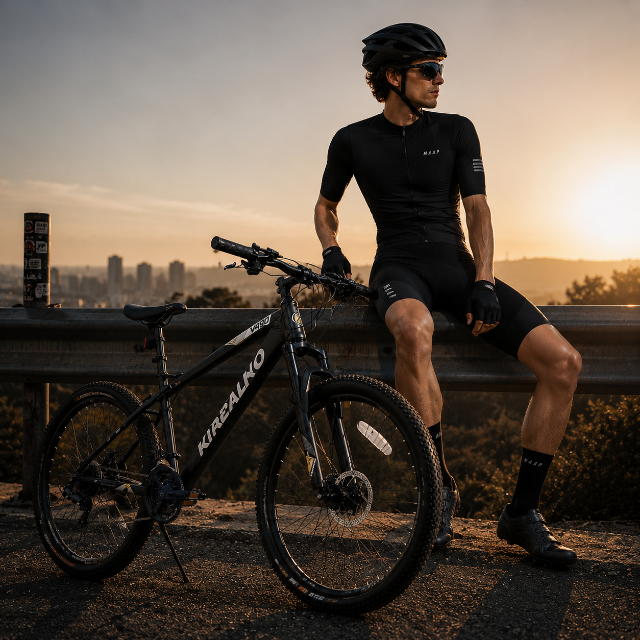 26" Mountain Bike with 21-Speed High-Carbon Steel Frame, Dual Disc Brakes, Adjustable Seatpost, 67" L x 26.5" W x 38.5" H, Black+Gray