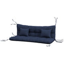 59" Tufted Bench Cushions & Throw Pillows, Replacement Bench Seat Pad, Back & 2 Pillows for Outdoor Furniture, Navy Blue