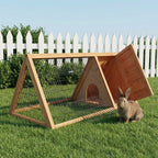 Rabbit Hutch Outdoor, Wooden Chicken Coop with Run, Outdoor Small Animal Cage for Rabbit, Small Duck and Chicken, Brown