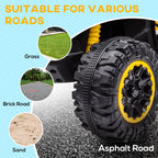 12V Kids ATV Quad Car with Forward & Backward Function, Four Wheeler for Kids with Wear-Resistant Wheels, Music, Electric Ride-on ATV for Toddlers Ages 3+ Years Old, Yellow