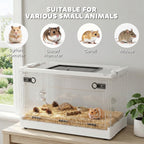 Hamster Cage, Stackable Gebril Cage with Front Door, Ventilated Small Animal Habitat for Dwarf Hamsters, Gerbils, Mice