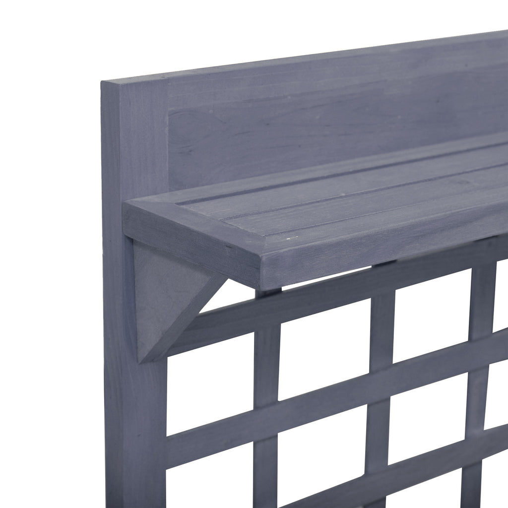 41" Raised Garden Bed Mobile Elevated Wooden Planter Box Stand with Wheels, Trellis and Storage Shelf, Gray