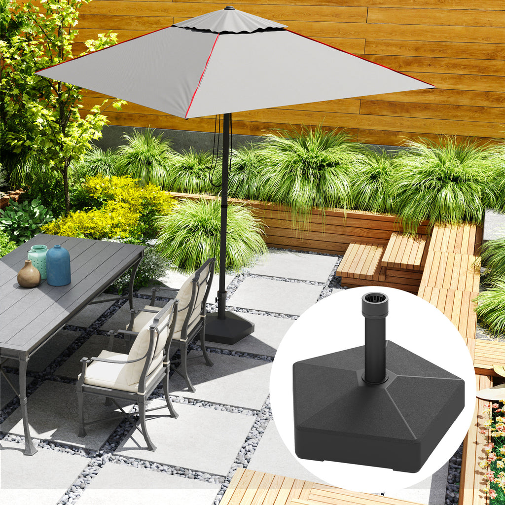 Patio Umbrella Base Holder, Heavy Duty Outdoor Umbrella Stand Base, Filled Up to 42lbs with Sand or 33lbs with Water for Garden, Poolside, Black