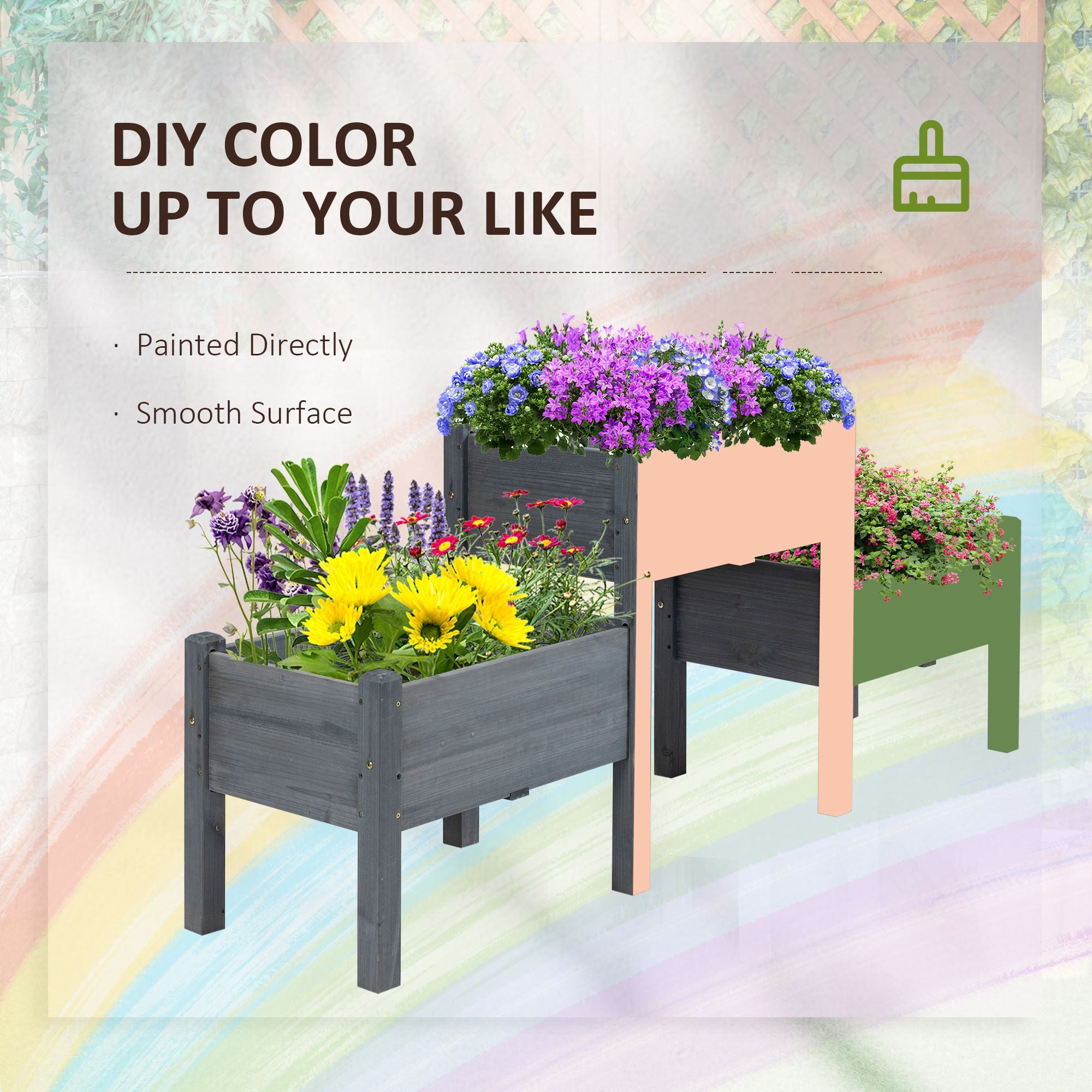 3 Tier Raised Garden Bed Freestanding Planter Box for Vegetables, Herb, Flowers