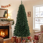 7.5 ft Artificial Christmas Tree, Norway Spruce Tree, Hinged Xmas Tree with Metal Stand