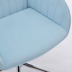 Adjustable Swivel Chair with Memory Foam Cushion and Lumbar Support, Ergonomic Office Chair with Silver Base, 25" L x 23" W x 38" H, Baby Blue
