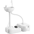 Portable Camping Sink, HDPE Handwashing Station Basin with 4.5 Gal Tank, 6.3 Gal Recovery Tank, Wheels & Soap Dispenser