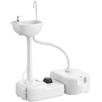 Portable Camping Sink, HDPE Handwashing Station Basin with 4.5 Gal Tank, 6.3 Gal Recovery Tank, Wheels & Soap Dispenser