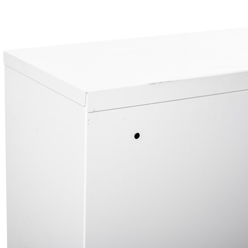 Steel Wall Mount Medicine Cabinet 3 Tier Emergency Box for Bathroom Kitchen, Lockable with 2 Keys - White