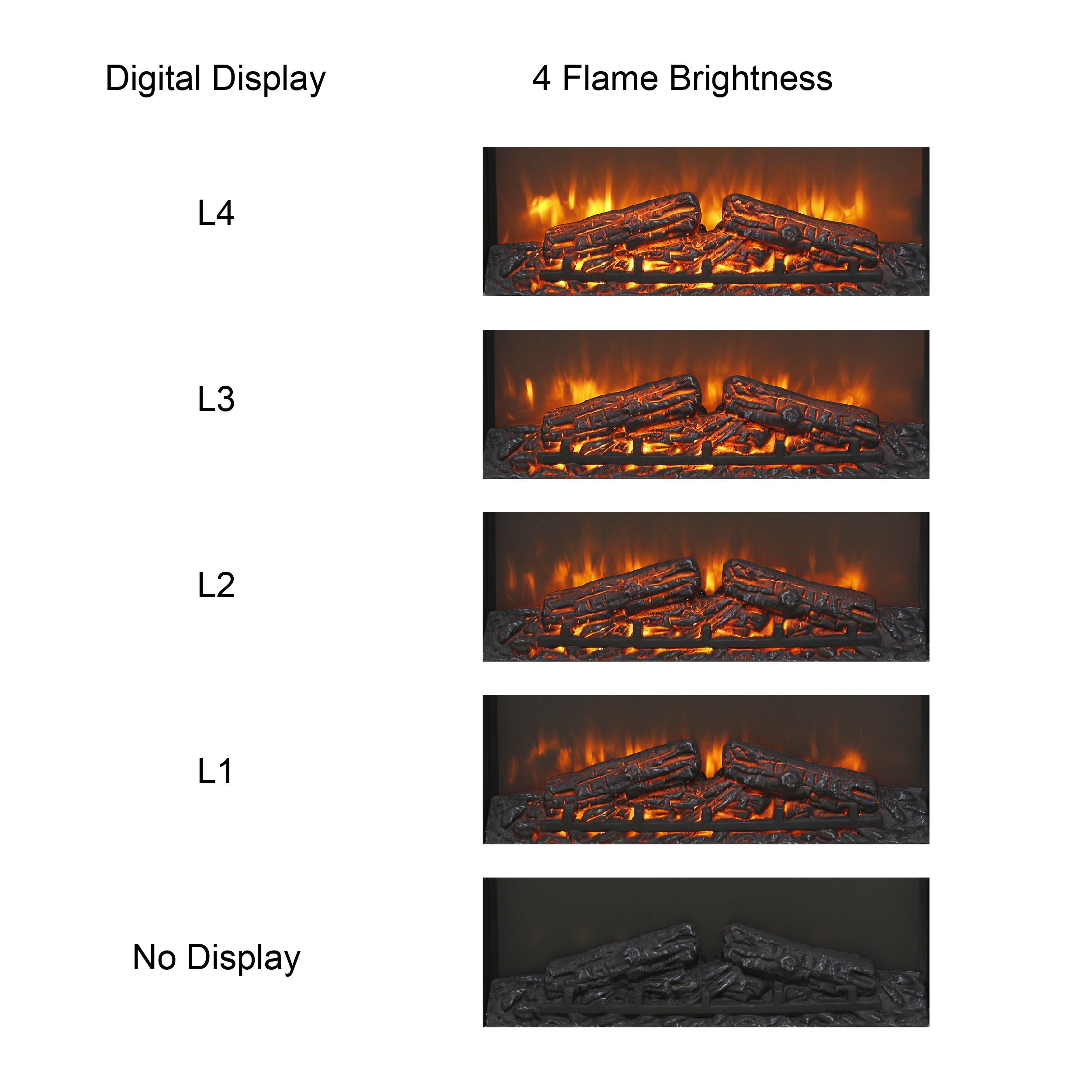 26" Overheating Protection Electric Fireplace Insert with Remote Control and Timer, Ultra-Thin Heater with Realistic Flame, Antique Black