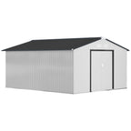 Garden Metal Shed, Storage Shed Utility Storage with Double Locking Doors for Bike, Yard Tools, White