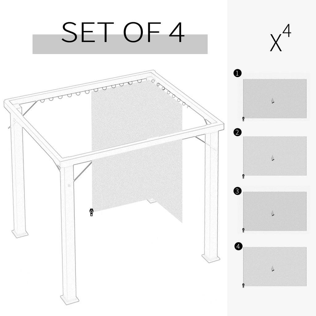 9.84' x 11.8' Gazebo Sidewall Set with Hooks/C-Rings, Beige