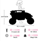 12V 2-Seater Kids Electric UTV Ride-On with Remote Control, Electric Go-Kart with Music & Flashlights, 45.5" L x 28.5" W x 24.5" H, Yellow+White