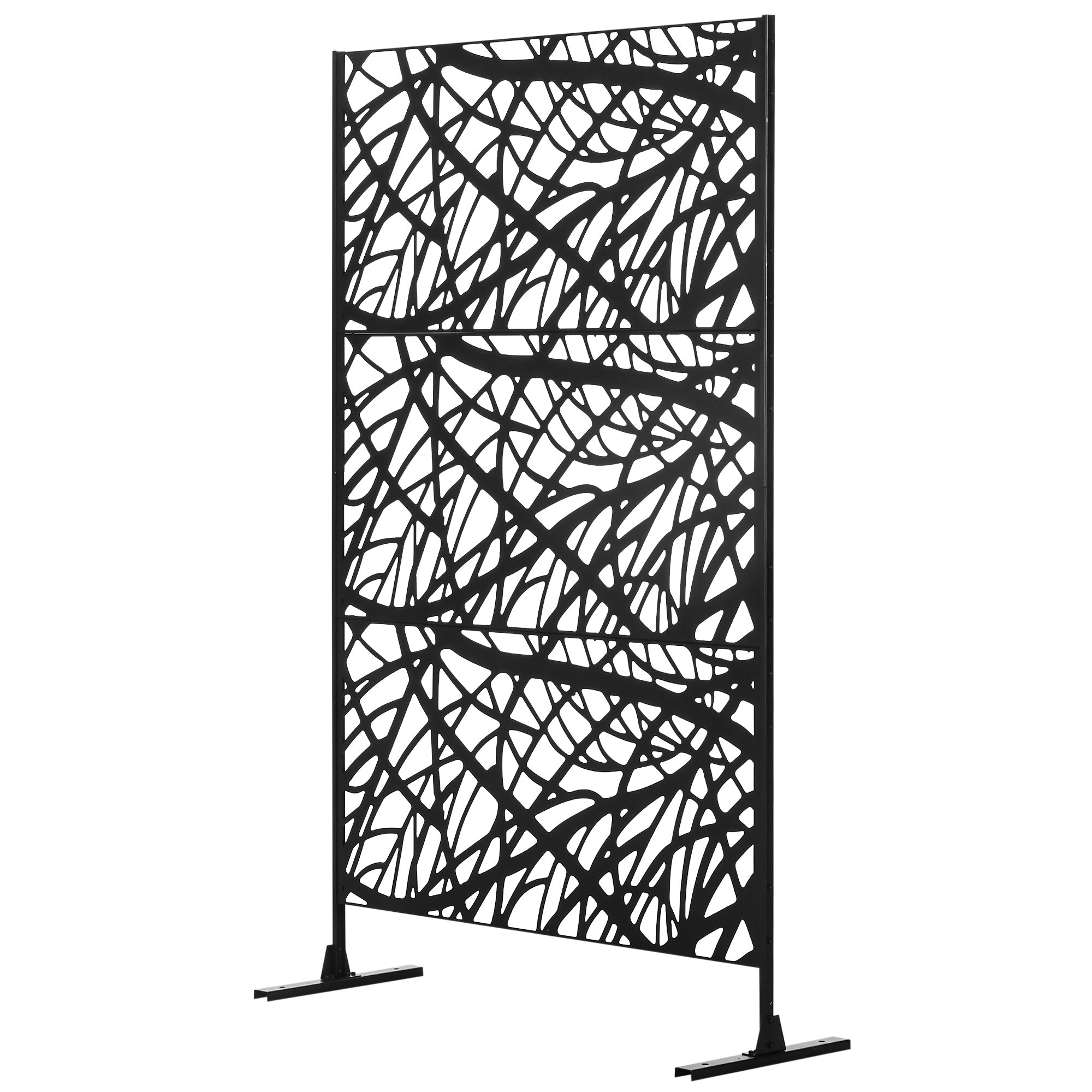 Decorative Outdoor Privacy Screen, See-Through Outdoor Divider/Separator with Twisted Branch Motif for Fun Shadows or Climbing Plant Trellis, Fence Panel for Garden Walkway, Backyard, 6.5FT
