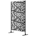 Decorative Outdoor Privacy Screen, See-Through Outdoor Divider/Separator with Twisted Branch Motif for Fun Shadows or Climbing Plant Trellis, Fence Panel for Garden Walkway, Backyard, 6.5FT