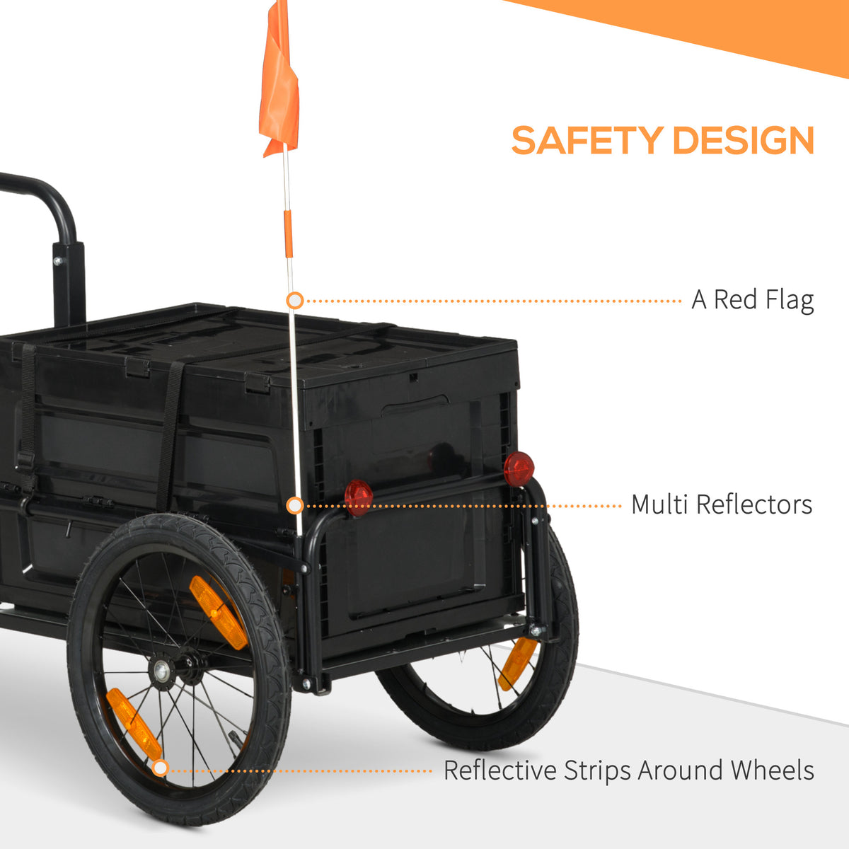 Trailer for Bike, Bicycle Cargo Trailer with Removable Storage Box, No Bottom
