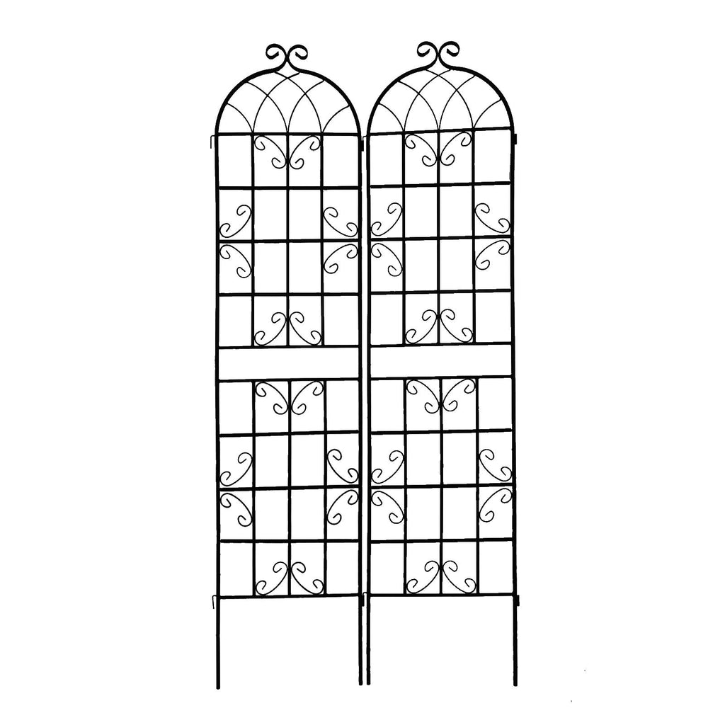 4 Pack Metal Garden Trellis with Galvanized Tube, Easy Assembly, Rustproof Climbing Plant Support, 80" L x 87" H, Black
