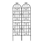 4 Pack Metal Garden Trellis with Galvanized Tube, Easy Assembly, Rustproof Climbing Plant Support, 80" L x 87" H, Black
