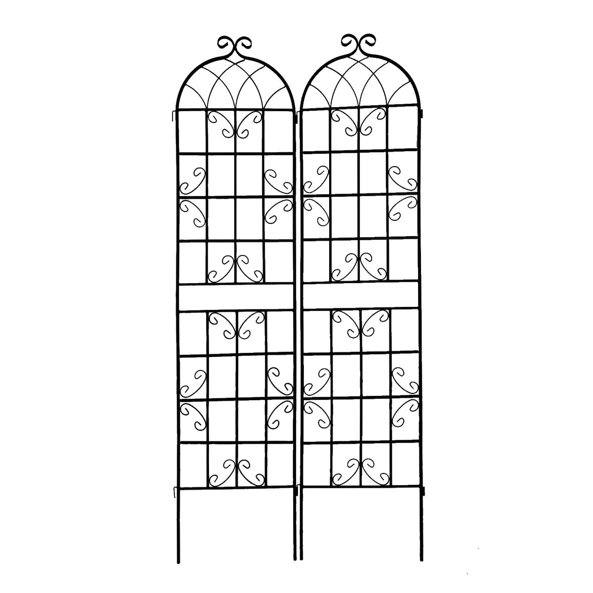 4 Pack Metal Garden Trellis with Galvanized Tube, Easy Assembly, Rustproof Climbing Plant Support, 80" L x 87" H, Black