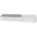 Metal Chicken Coop, Large Chicken Run with Water-Resistant & Anti-UV Cover for 7-9 Hens, Outdoor Hen House with 10 Doors