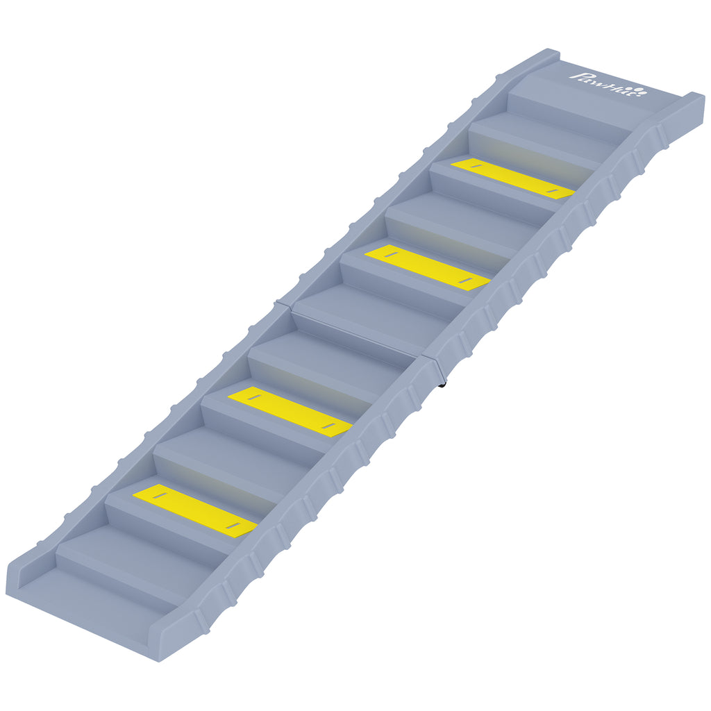 Dog Stairs for Car Truck SUV, Foldable Dog Ramp for Large Medium Small Dogs, Gray