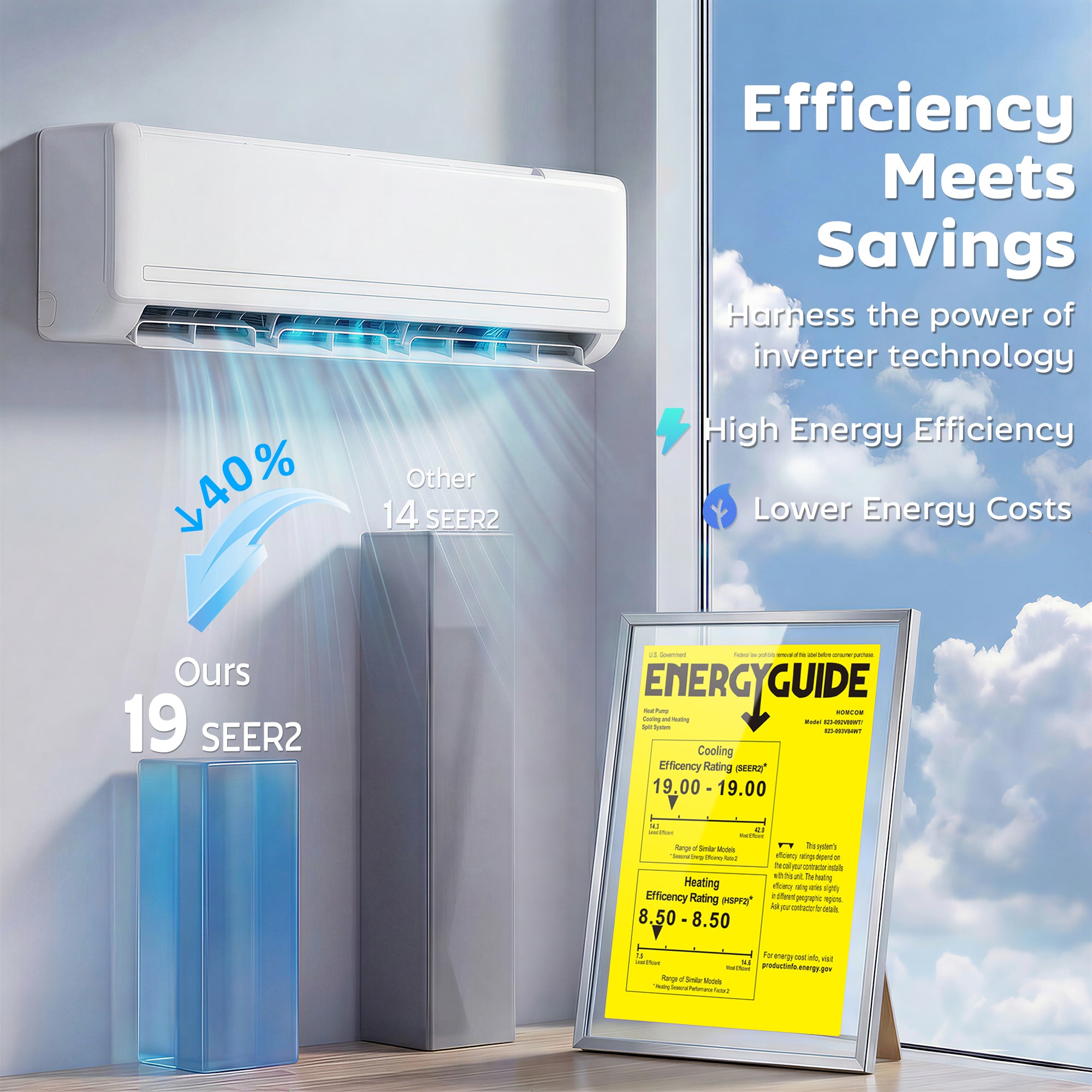 23000 BTU Mini Split Air Conditioner, 19 SEER2 230V Inverter AC Unit Cools up to 1500 Sq.Ft, Complete Installation Kit