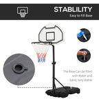 Height Adjustable Basketball Hoop, Portable Basketball Stand, 30" Backboard, Indoor Outdoor Goals Set for Kids Youth Adults