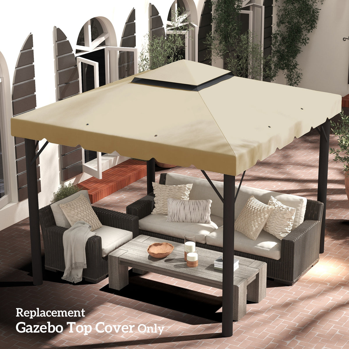 Model 84C-051 or 84C-269 10' x 10' Gazebo Replacement Canopy, Beige