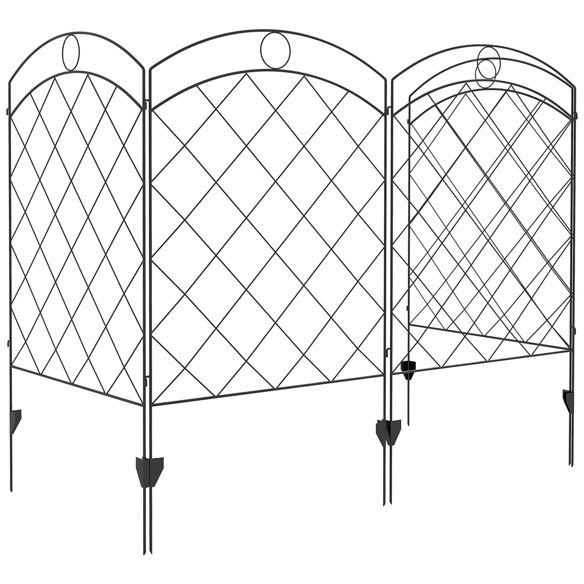 4 Pack Garden Fencing for Yard, Decorative Fence Panels as Flower Edging, Circle