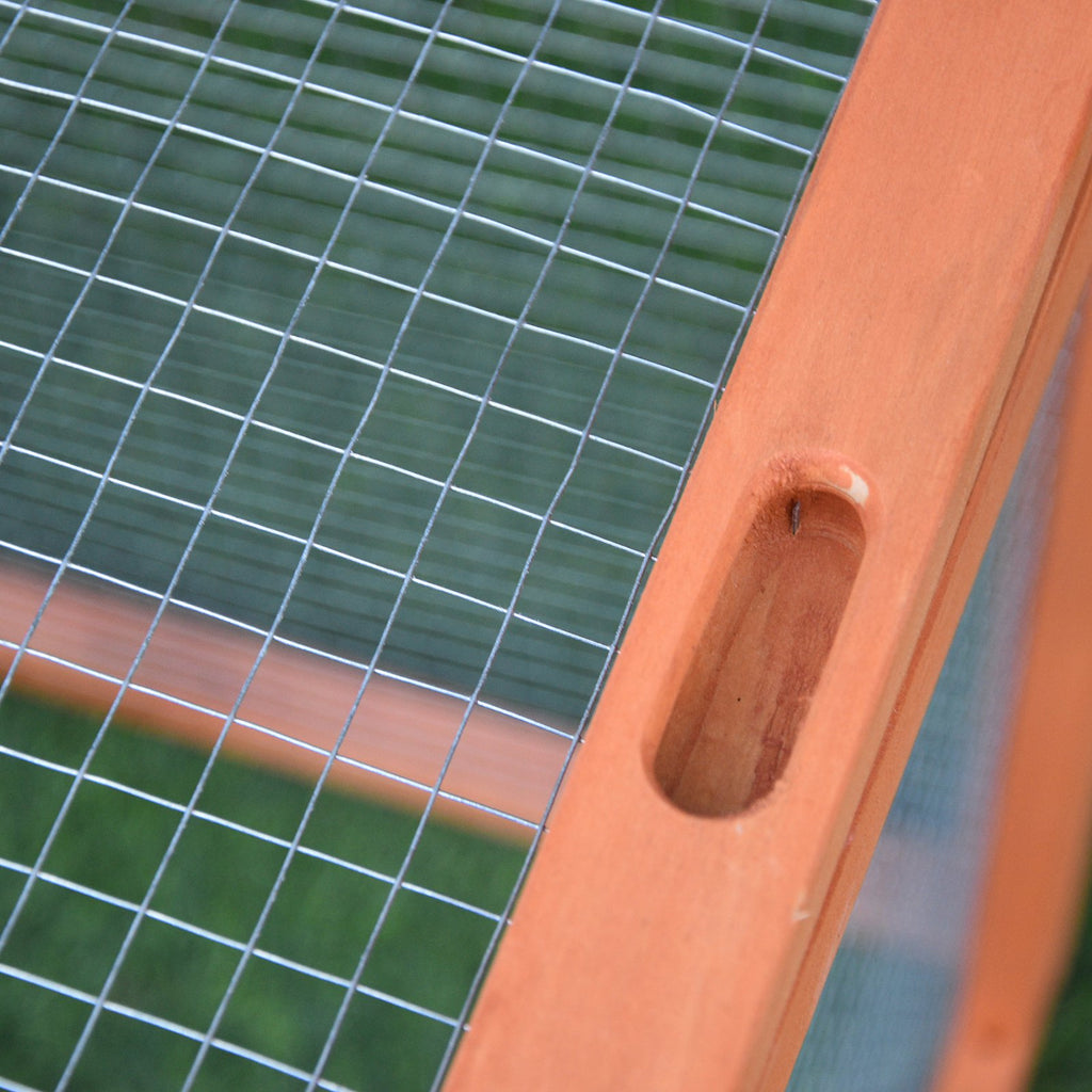 Rabbit Cage Outdoor, 62" Wooden Outdoor Rabbit Hutch, Small Animal Habitat with Detachable Run and Elevated Main House, Natural