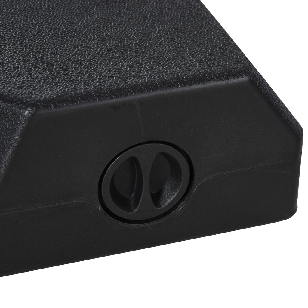 Umbrella Stand Fitting 2" Poles and Steel Base with 4 Fillable Plastic Weights, 4 Gal. Capacity Each - Black