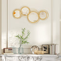 42.25" Circle Mirror for Wall, Modern Metal Wall Art for Living Room, Bedroom and Dining Room, Gold