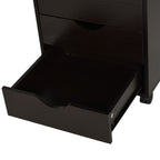 5 Drawer File Cabinet Storage Organizer Filing Cabinet with Nordic Minimalist Modern Style & Wheels, Brown