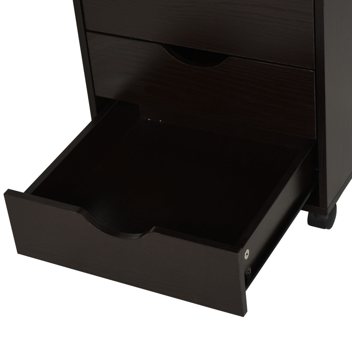 5 Drawer File Cabinet Storage Organizer Filing Cabinet with Nordic Minimalist Modern Style & Wheels, Brown