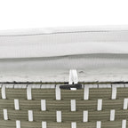Round Rattan Patio Daybed with Retractable Canopy and Table, Versatile Sunbed with Separate Garden Seating, 66.5" L x 65" W x 53.5" H, Gray