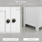 Pedestal Sink Storage Cabinet, Bathroom Under Sink Cabinet with 2 Doors and Open Shelf, Bathroom Vanity, White