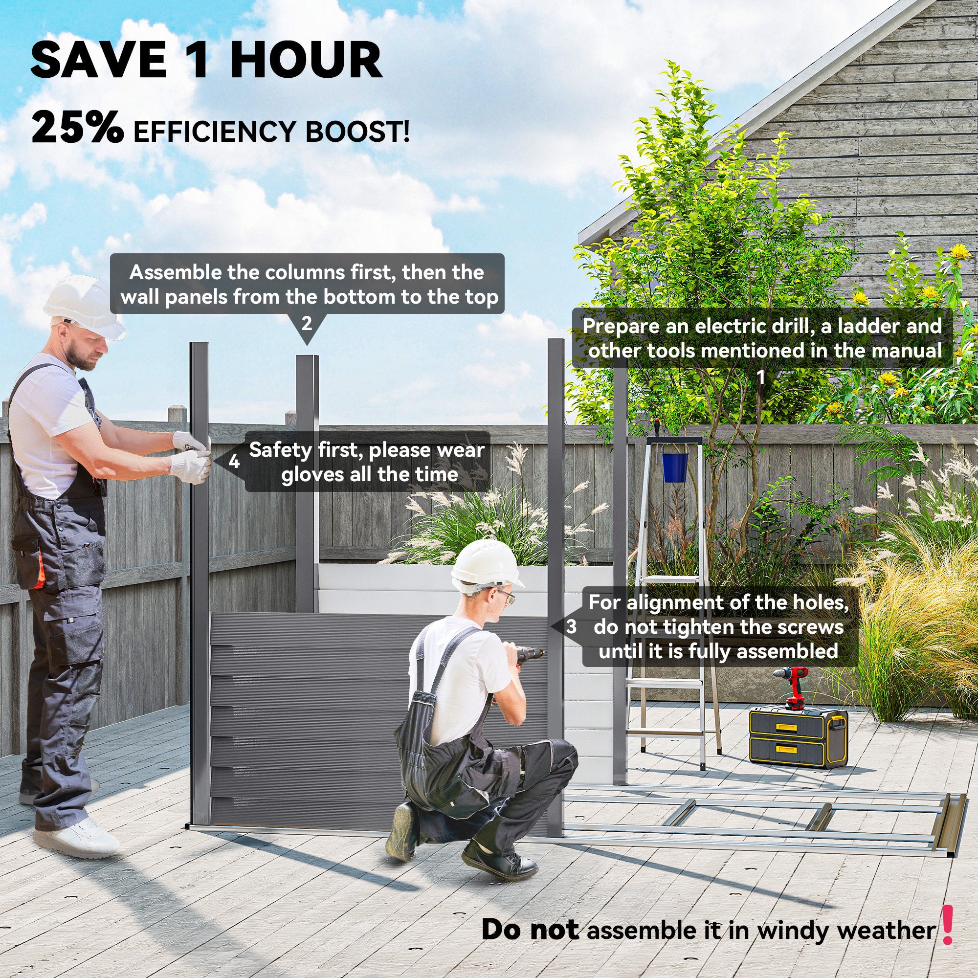 4.6' x 9' Outdoor Storage Shed, Lean to Metal Shed with Foundation Kit, Lockable Doors and Gloves for Patio, Lawn, Gray