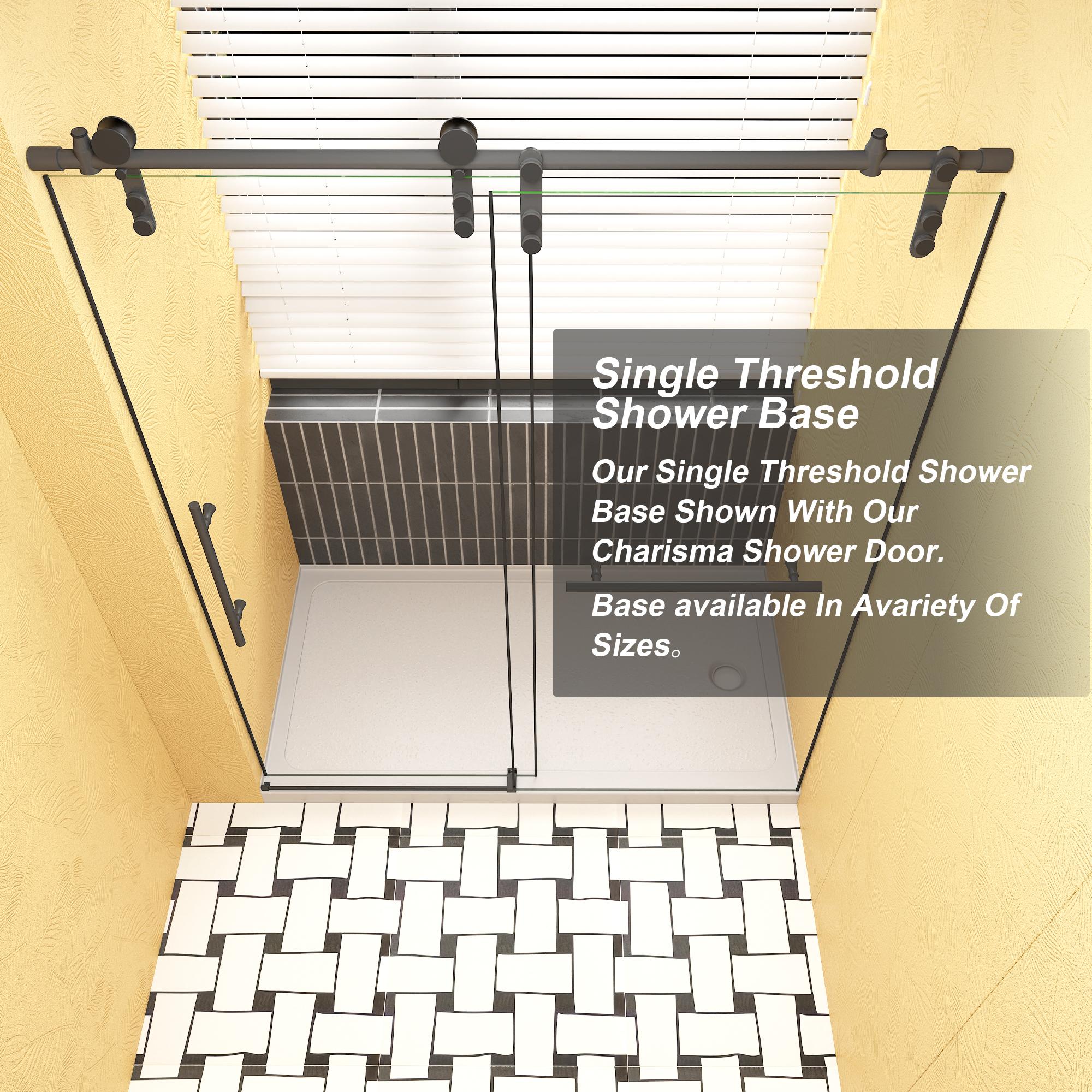 32" x 60" Shower Base with Durable Non-Flex Construction, Acrylic 3-Wall Alcove Shower Pan with Right Drain, 60" L x 32" W x 3" H, Gloss White
