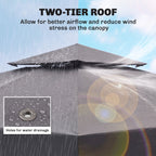 Gazebo Replacement Canopy for Model 01 -0153, 2-Tier Top Cover for 9.8' x 9.8' Gazebo, Charcoal (TOP ONLY)