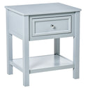 Sofa Side Table, Accent End Table with Storage Drawer and Bottom Shelf for Living Room,Gray