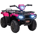 12V Electric Toy Car with Forward Backward Function, Music, LED Headlights, for Ages 3-5 Years, Pink