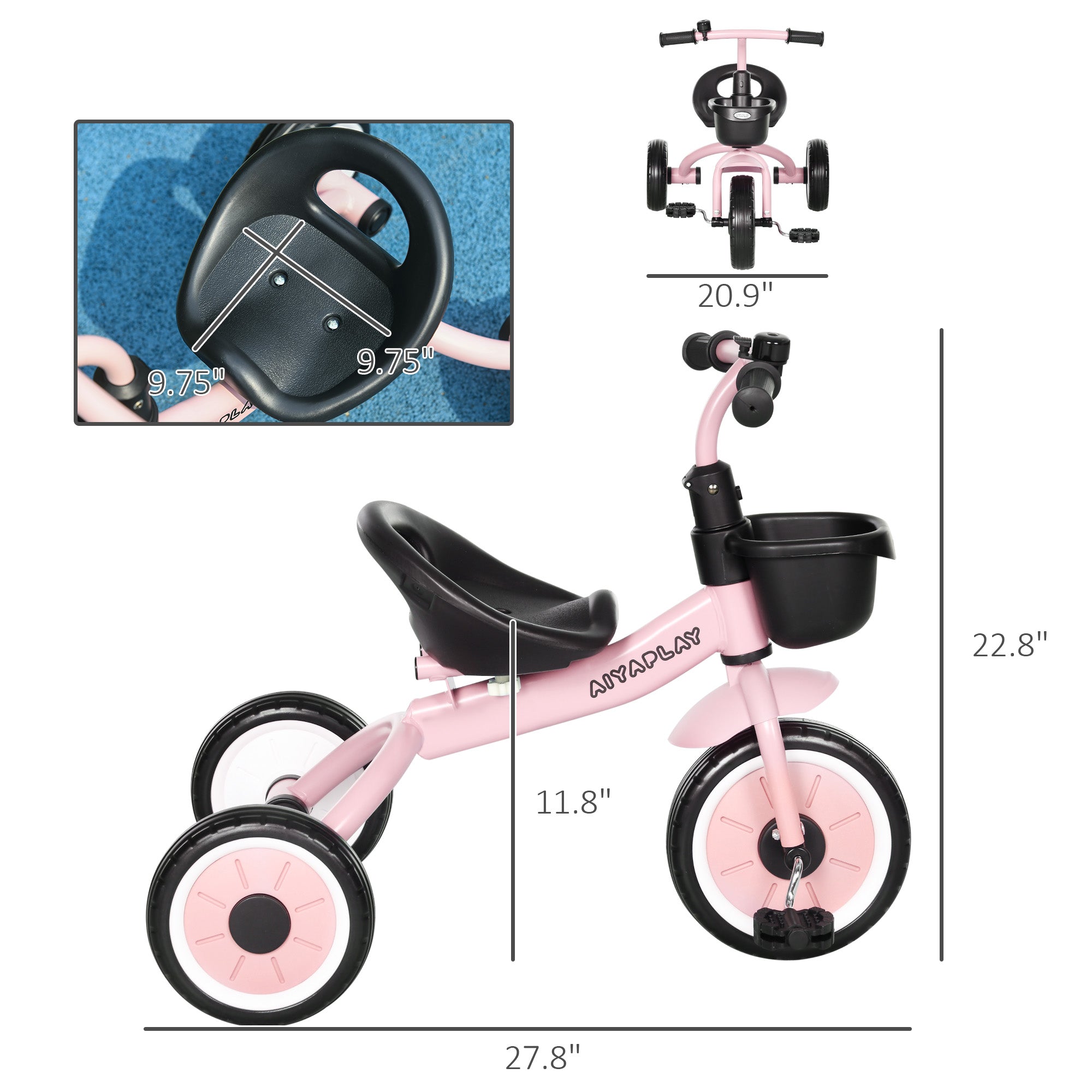 Tricycle for Kids Age 2-5, Toddler Bike for Children, Pink
