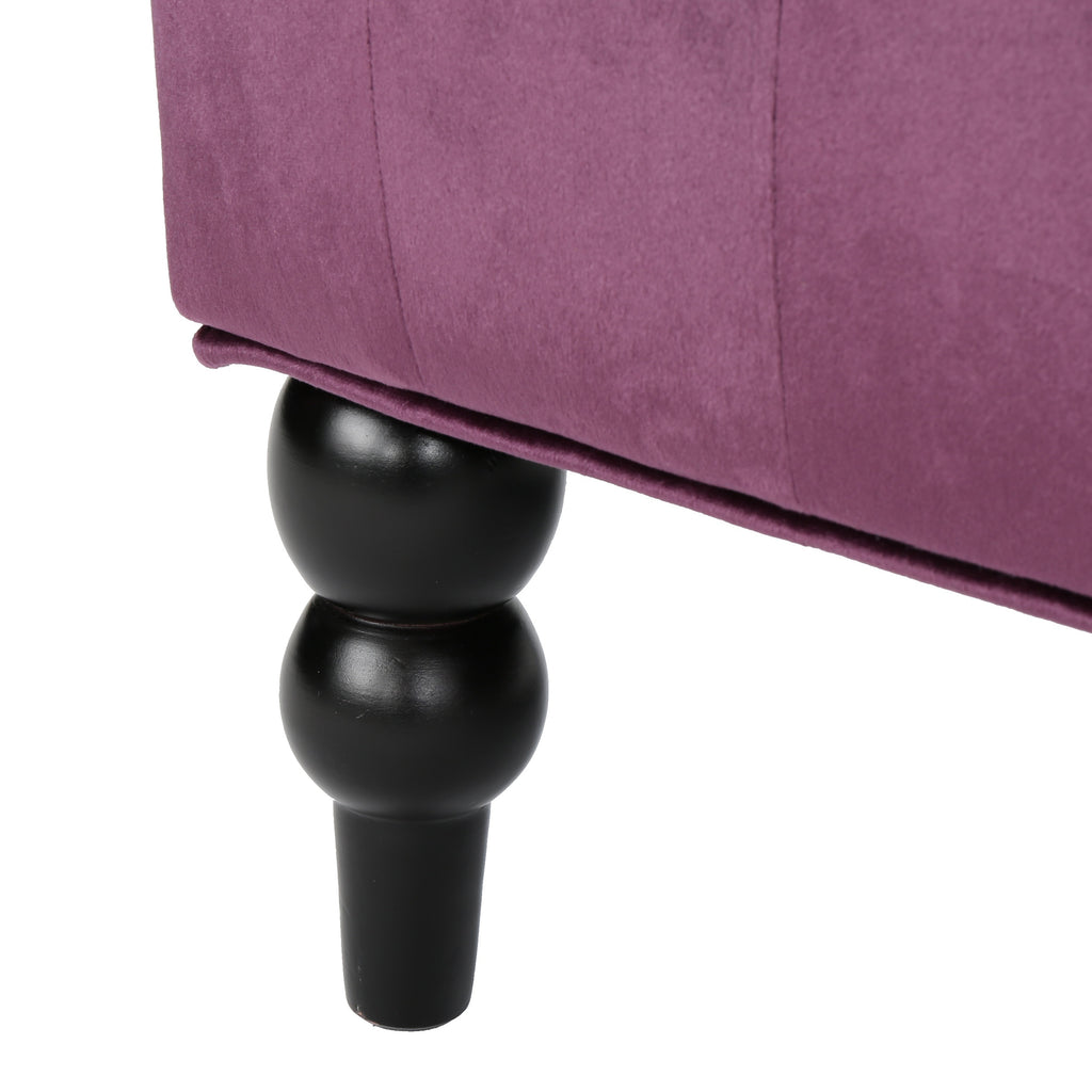 Modern Glam Loveseat Sofa with Velvet Upholstery, Wingback Design, Button-Tufted Diamond Stitch, 50.50" W x 34.00" D x 38.50" H, Raisin