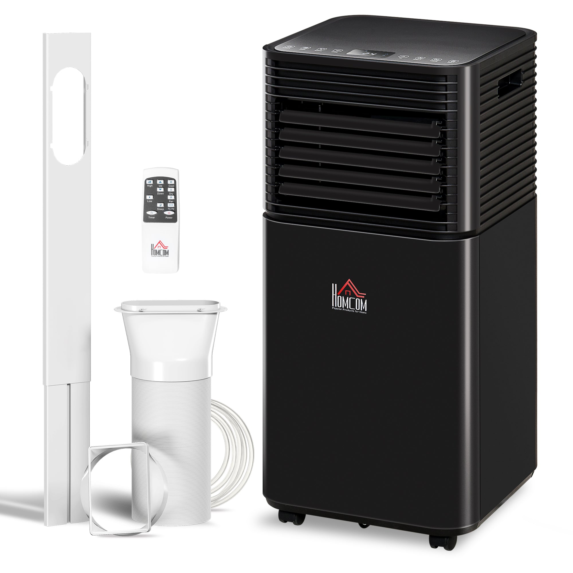 10000 BTU Portable Air Conditioner with Dehumidifier, Cooling Fan, Sleep, Remote, 24H Timer, Auto Off, Black