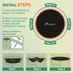 Trampoline Replacement Mat, Fits 12' Trampoline w/ 72 V-Hooks & 5.5" Springs (Spring & Frame not Included), Orange