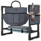 Garden Kneeler and Seat, Heavy Duty Foldable Gardening Stool with Thicker Soft Kneeling Pad, Extendable Steel Leg