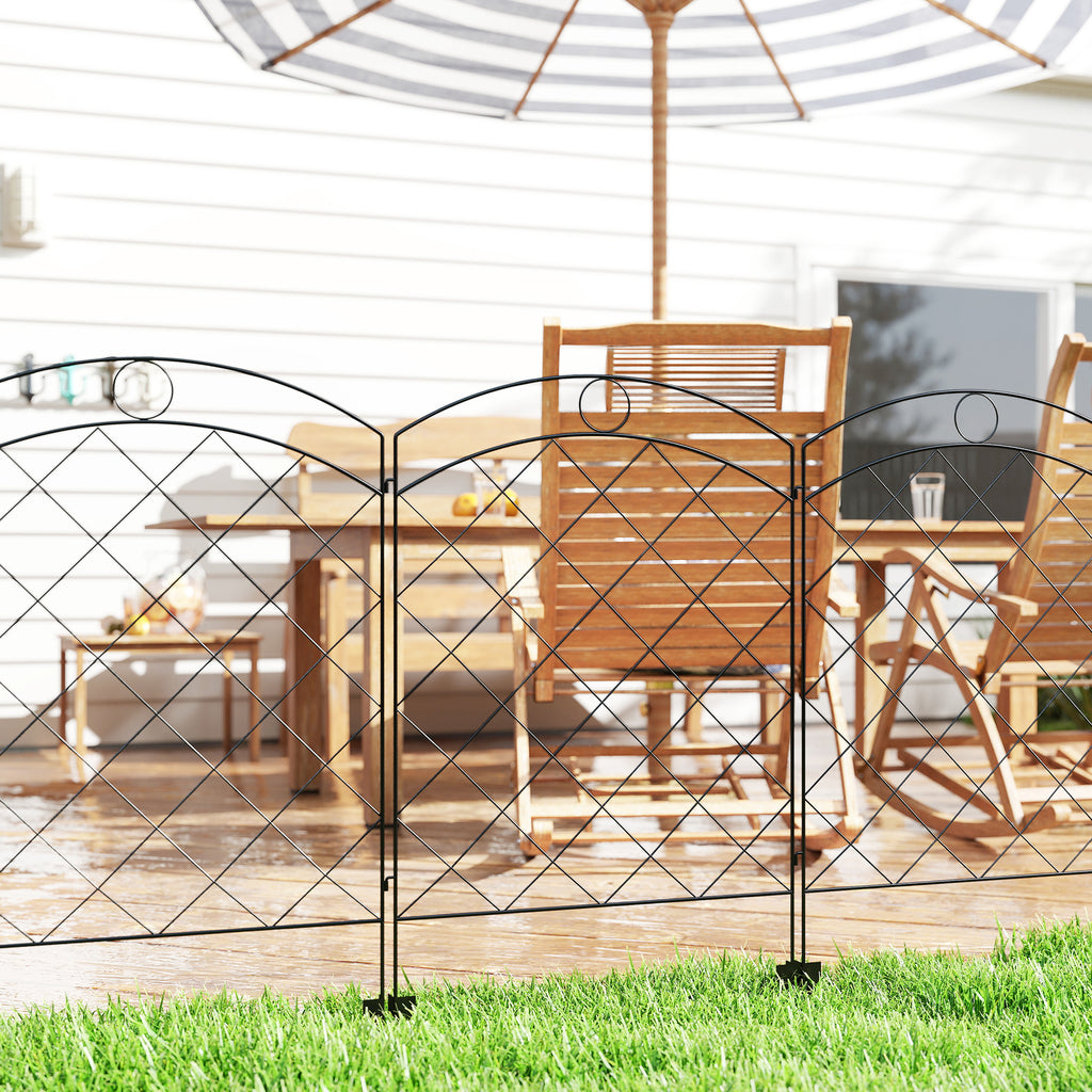 4 Pack Garden Fencing for Yard, Decorative Fence Panels as Flower Edging, Circle