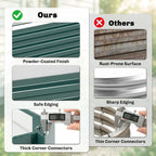 95" x 36" x 12" Galvanized Raised Garden Bed, Easy DIY and Cleaning for Growing Flowers, Herbs, Succulents, Green