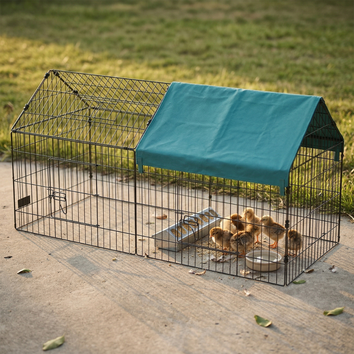 73" Small Animal Playpen with Roof for Rabbits, Chicken, Chinchillas
