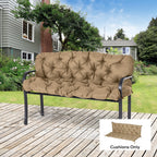 59" x 38" Tufted Bench Cushion for Outdoor Furniture, 3-Seater Replacement for Swing Chair, Patio Sofa/Couch, Khaki